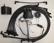 Small Cap CHEVY CORVETTE Tach Drive BLACK HEI Distributor + Coil + Wires Under