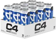 Cellucor C4 Smart Energy Drink 473Ml X 12 Pack Icy Blue Razz