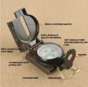 Metal Pocket Army Style Military Compass Camping Hiking Trekking