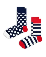 Happy Socks Classic Cotton Blend Crew Socks, Pack of 2