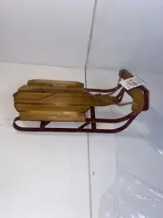 Retro Wood/Metal Christmas/Winter Old Style Decorative Sled 16x5.5x5