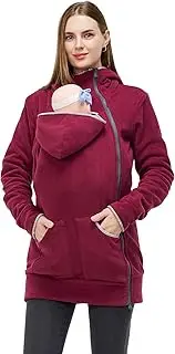 [MaisMa] Women's Fleece Zip Up Maternity Kangaroo Baby Carrier Hoodie Sweatshirt Jacket