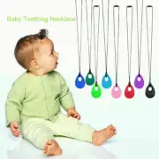 Baby Teether Necklace Sensory Chew Teething Pendant Chewy Toy Soft Silicone Cute