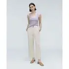 NWT Everlane The Organic Crop Wide-Leg Twill Pant In Bone Size 16 A1