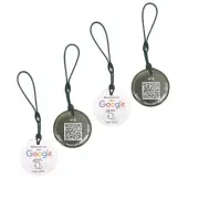 4x Social Media Smart Contactless NFC Google 'Review Us' Key Ring Tap + QR Code