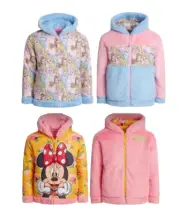 Disney Junior Princess or Minnie Mouse Reversible Jacket Girls, Zip Up w/ Hood