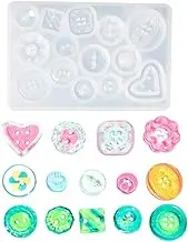 Nifocc Button Shaped Silicone Mould Buttons Epoxy Resin Mould Buttons Casting Moulds Mould Jewellery Pendant Resin Mould for DIY Crafts Earring Stud Earrings