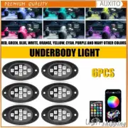 6X RGB LED Rock Light Underbody Kit Underglow Neon Lamp Bluetooth Control Music