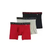 Men's True Religion 3-pack Luxe Touch Modal Boxer Briefs Red/Gray/Black (M)