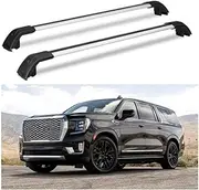 TINIANHHCT Cross Bars Lockable Fits for GMC Yukon&Yukon XL 2021-2025 with Flush Side Rails Roof Rack Cargo Luggage Carrier, Black+Silver