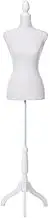 Embellir Female Mannequin, Dress Form Dummy Model Clothes Display Mannequins Dressmaking for Dressmakers Tailor Shop Stand, Adjustable Height Durable White