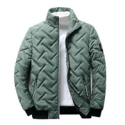 Men's Coat Autumn and Winter New Men's Cotton Coat Korean Style Trendy Short Section Stand Collar Light Cotton Coat green L