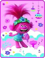 Trolls Throw Micro Plush Raschel Blanket Singing Duo