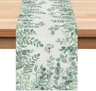 GEEORY Silver Green Spring Table Runner 13x72 Inch Kitchen Deco new fast deliver