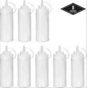 Squeeze Bottle, 8 Pieces 500ml Plastic Squeeze Bottle With Caps Squeeze Condiment Bottles Sauce Bottle For Home & Restaurant