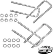 TJHSM 2.5 Wide 8.75 Long Set of 4 U-Bolts Square Leaf Spring Replacement for Silverado Sierra 1500 2019-1988