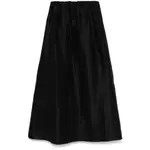 [Mark Kenly Domino Tan] Mark Kenly Domino Tan A-line Midi Skirt 34 FR BLACK