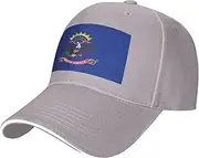SSIULUS North Dakota State Flag Casquette Cap Hats,Trucker,Baseball Cap with Snapback,Perfect for Summer,Golf