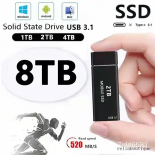 【免運】送轉接頭 USB3.1 8TB固態隨身硬碟 SSD 4TB行動硬碟 移動硬碟 手機隨身碟 便攜式外接硬碟