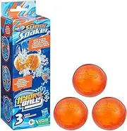 SUPERSOAKER Nerf Super Soaker Hydro Balls 3-Pack, Reusable Water-Filled Balls Burst on Impact, Fast Refill, Outdoor Water Toy for 6 Year Old Kids