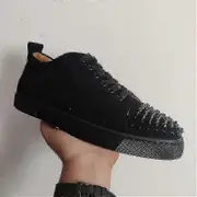 Casual shoes red-soled low-head flat-soled pointed flat-soled black sneakers 39