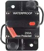 OUHL 250 Amp Circuit Breaker Manual Reset 30-250A for Car Truck Rv ATV Marine Trolling Motors Boat Vehicles,12V-48V DC (250A)