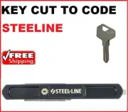 1 x STEELINE Garage Roller Door lock Keys Cut To Code Number Steeline Keys