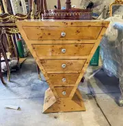 Art Deco Style Triangular Commode Wood Furniture Home Decor