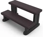 GREVO Hot Tub Steps Spa Steps for Round or Straight Sided Spa (Brown)