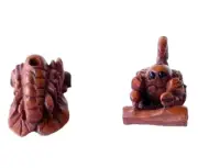 Scorpio Carved Scorpion Boxwood Ojime/Netsuke Bead | 30x15x13mm | Brown