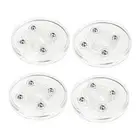 4 Pcs Acrylic Tiny Lazy Susan Rotating Turntable Organizer Bearings 2.5 inch