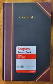 STAPLES RECORD BOOK 300 PAGES - NEW - FREE SHIPPING