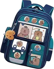 [Generic] Cartoon Animal Backpack | Large Capacity Book Bag | School Supplies Backpack | Waterproof Book Bag | Animal Pattern Backpack Adorable Capybara Design Oxford Cloth For Books Stationery