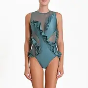 Vintage One Piece Swimsuit Women Swimwear Slimming Push Up Bathing Suit Ruched Tummy Control Swimming Suit