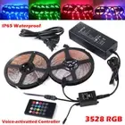10M 3528 RGB LED Strip Lights Tape + Remote Music Controller IR + 12V Power
