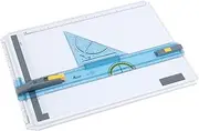 Acurit Technical Drawing Board - Portable Drafting Table with Multi-Tool Kit, Break-Resistant Plastic, Straight-Edge Lock Mechanism, Transparent Ruler, Protractor, Clamping Rail - 14.5"x19.75"