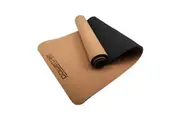 Powertrain Cork Yoga Mat With Carry Straps Home Gym Pilates Plain Mats & Non Slip Towels