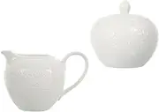 CHICAMPERA 2-Piece Milk Jug and Sugar Bowl Set Ceramic Cup Set for Coffee Jar Mug Fine Workmanship Suitable for Families Restaurants