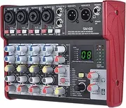 Labymos SM-68 Portable 6-Channel Sound Card Mixing Console Mixer Built-in 16 Effects with USB o Interface Supports 5V for DJ Network Live Broadcast Karaoke