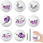 [Lasyman] 8 Pack 1.5" Flower Ceramic Cabinet Knob Unique Vintage Kitchen Door Dresser Drawer Pulls and Knobs