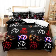 a4828 Bed Sheets XO The Weeknd Bedding Set Bed Set Aldult Kid Bedroom Duvetcover Sets Bed Sheet Set3-Piece Bedding Set (1 Duvet Cover + 2 Pillow Sh
