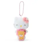 SANRIO 絨毛玩偶吊飾附壓克力別針-KITTY