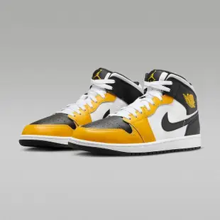 【NIKE 耐吉】Air Jordan 1 Mid Yellow Ochre 男鞋 黑黃色 喬丹 AJ1 休閒鞋 DQ8426-701