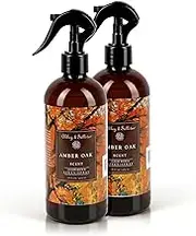 Abbey & Sullivan Linen Spray, Amber Oak, Fabric Freshener and Fragrance Room Spray, Pack of 2, 16 oz