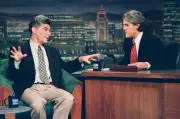 Director Richard Benjamin during an interview with host Jay Leno - Old Photo 1