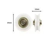 Rolltrak 4240, 25mm Sliding Door Roller Bearing Wheel 10mm/12mm axel length