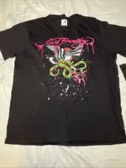 New With Tags Y2K Ed Hard Designs Double Sided Short Sleeve T Shirt Size XL