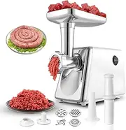 Xoxomeg Meat Grinder, Heavy Duty Meat Mincer, Sausage Stuffer Maker, Food Grinder with 8 Pcs Accessories for Home Kitchen