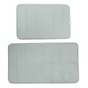 2 Pcs Non Slip Bath Mats Absorbent Soft Memory Foam Bathroom Mat Bath Rugs