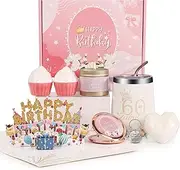 Birthday Gifts for Women, Spa Gifts Basket Set Relaxation with Tumbler Cup for Her,Mom,Wife,Female Friends, Coworker,Grandma, Nurse,Gift Idea for Women 60th